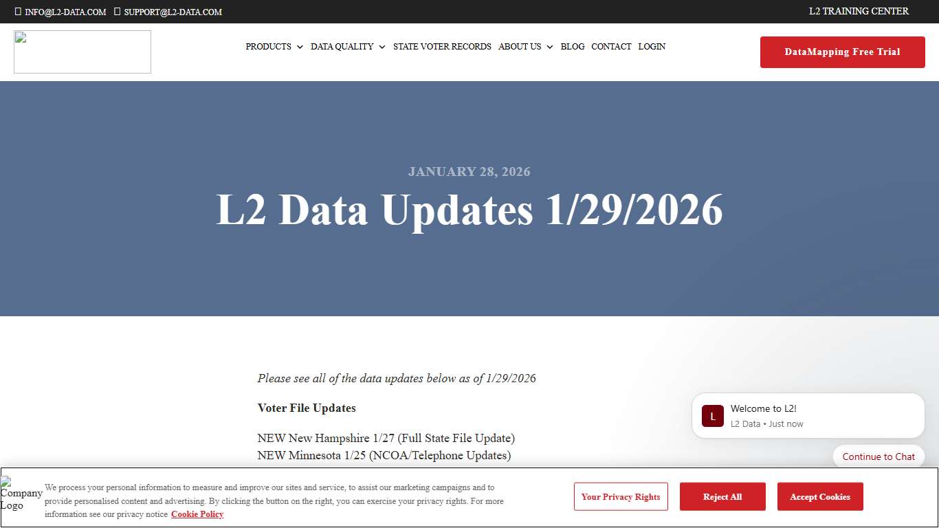 L2 Data Updates 1/29/2026 - L2 Political